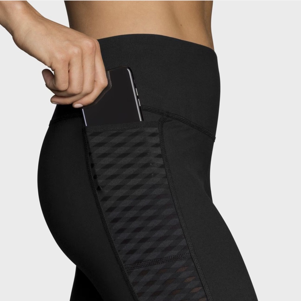 Women's Brooks 3/4 Crop Running Tights Leggings With Pockets
